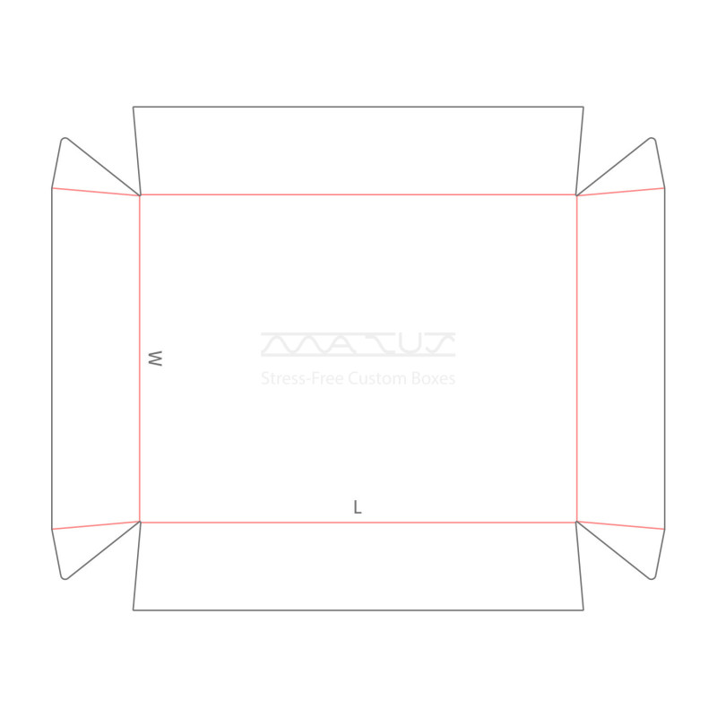 D20.20.20.00 Style A Tray with 4 Cornered Rectangular Basis Single Walled, Glued, Taper Sides