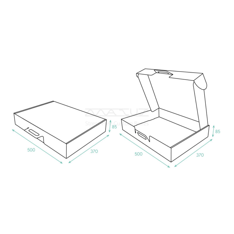 Gofruoto kartono lagaminas su rankena