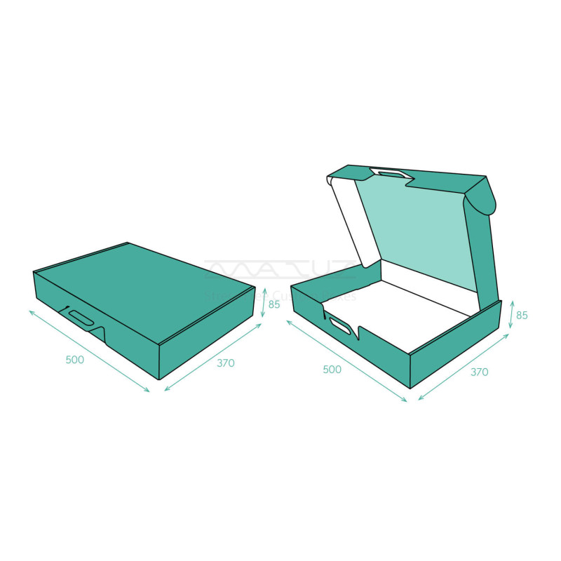 Gofruoto kartono lagaminas su rankena