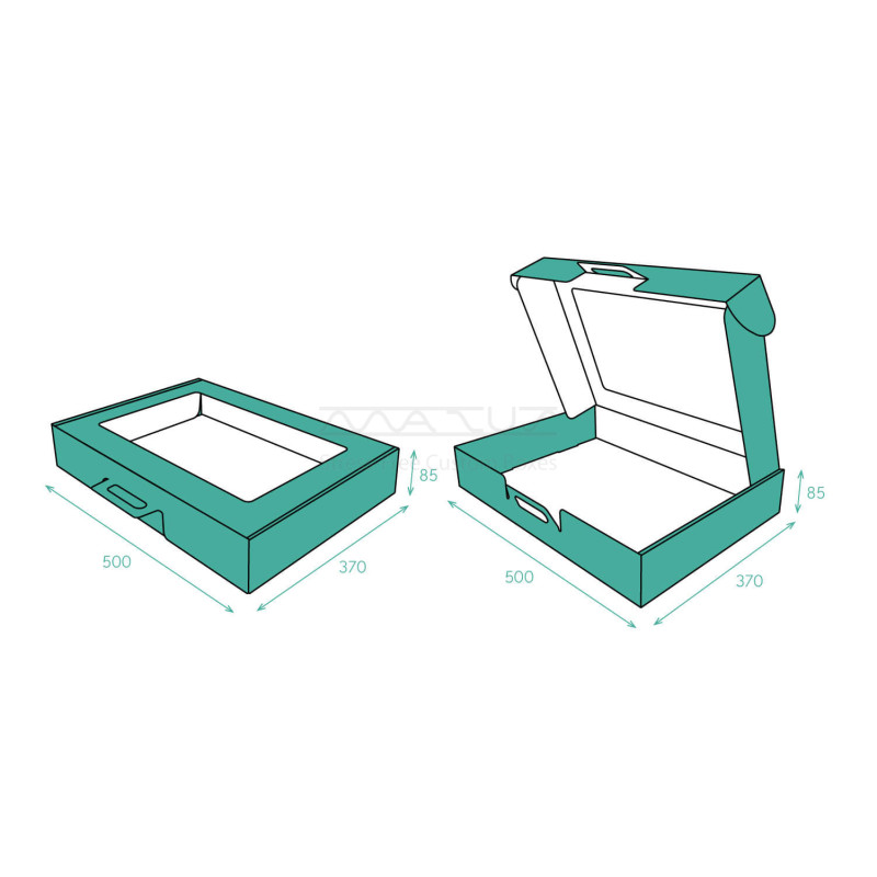 Gofruoto kartono lagaminas su rankena