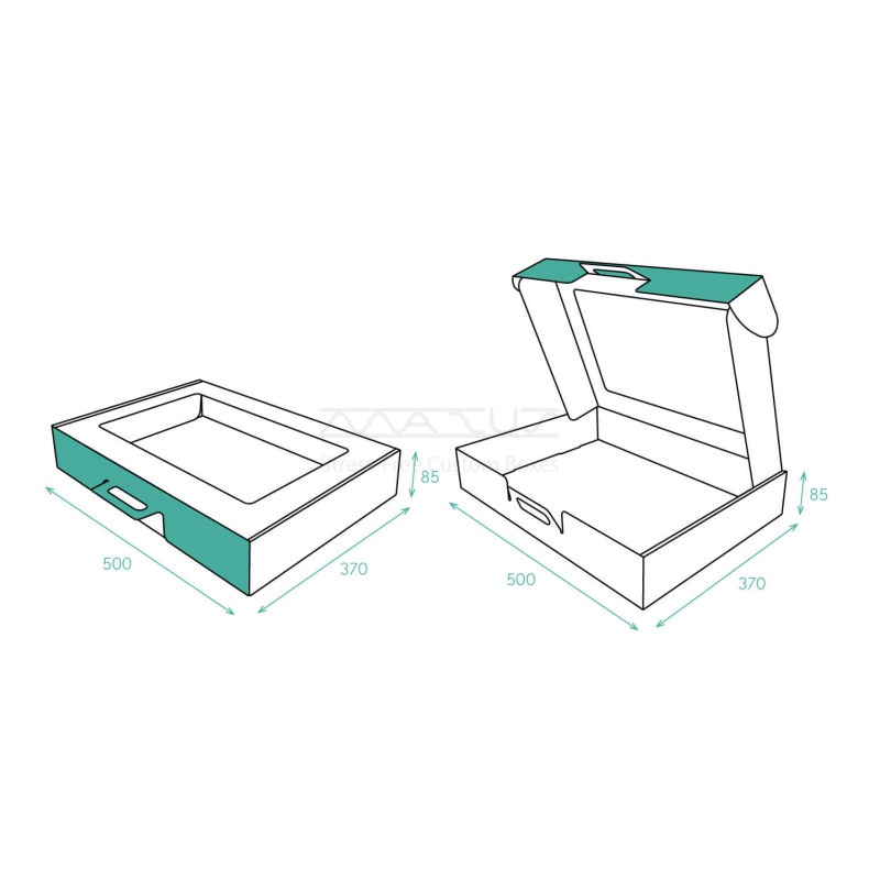 Gofruoto kartono lagaminas su rankena