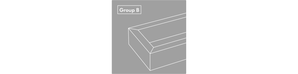 Group B: Non-Long Seam Glued, Rect. Surface